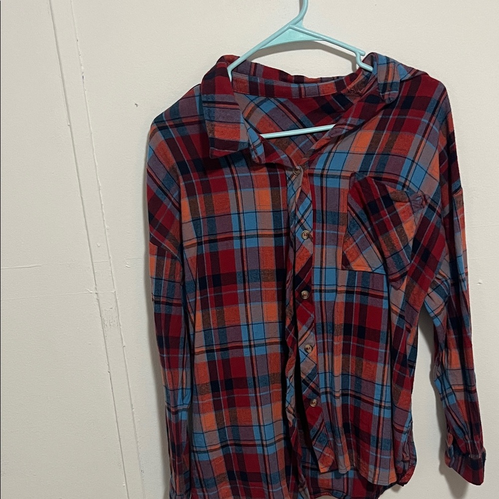 Plaid Button-Up Shirt